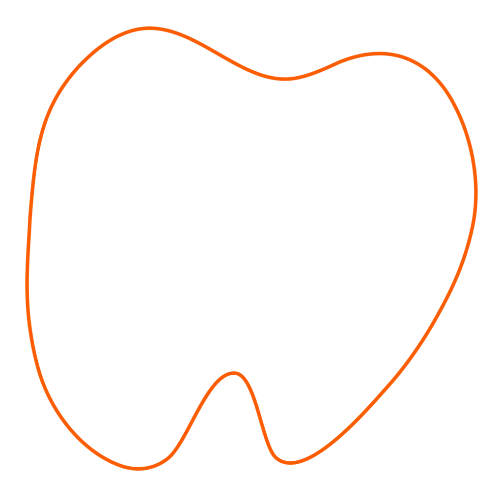 Eine große, einfarbige orangefarbene Form mit abgerundeten Ecken auf der linken Seite und einem kleinen rechteckigen weißen Ausschnitt in der Nähe des rechten Randes, vor einem weißen Hintergrund - ein Beispiel für ein mutiges visuelles Branding und logodesign münchen.
